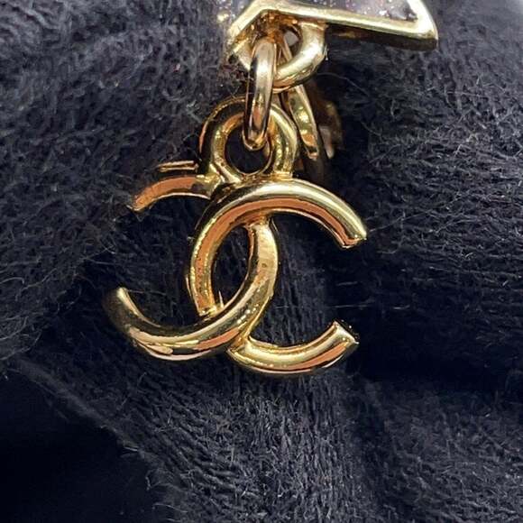 Chanel Black Enamel and Crystal CC Round Stud Earrings  CHANEL Black Logo Earrings